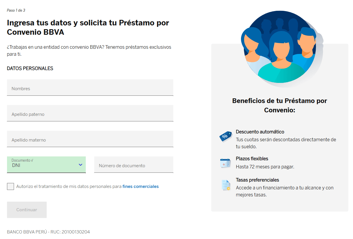 Plataforma Kontigo para BBVA Perú — Crédito por Convenio